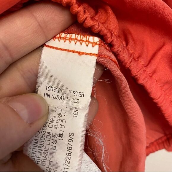 Zara Basic coral orange V-neck silky long sleeve blouse top elastic hemline-S - Picture 5 of 7